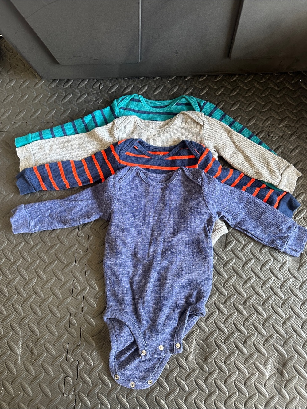 Long-Sleeve Baby One-Piece Bodysuit - Blue Heather